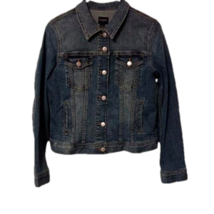 J. Crew Factory Women's Med-wash Denim Short Jean Jacket with Chest Pockets‎ S